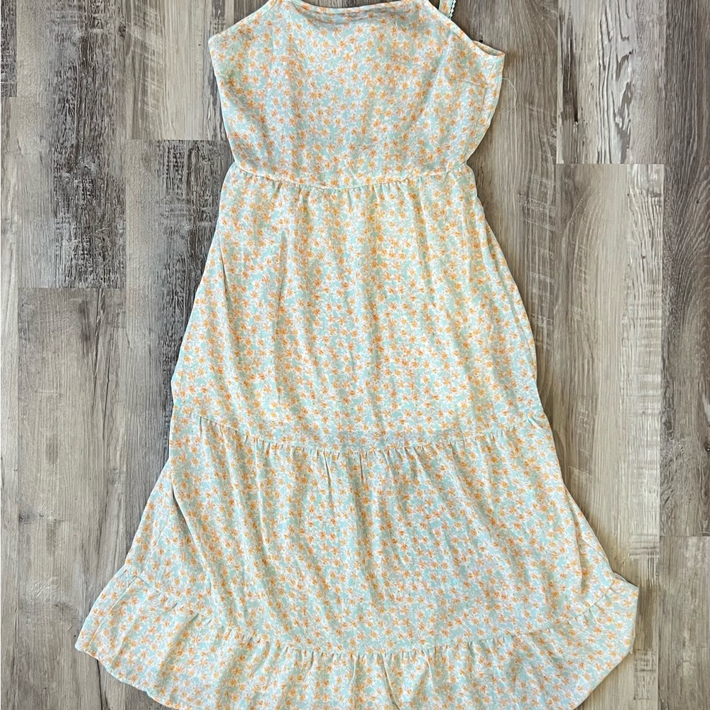 Floral Kids Dress in Cream and Blue